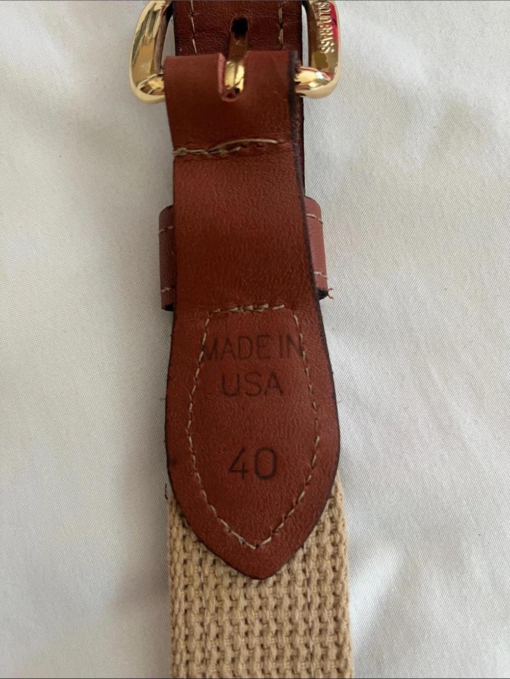 ZepPro NWOT brown leather canvas fish belt tarpon redfish trout snook  40”